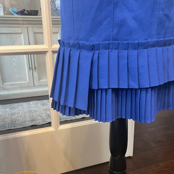 Nanette Lepore Blue Ruffle Pencil Skirt size 0 - Picture 3 of 7